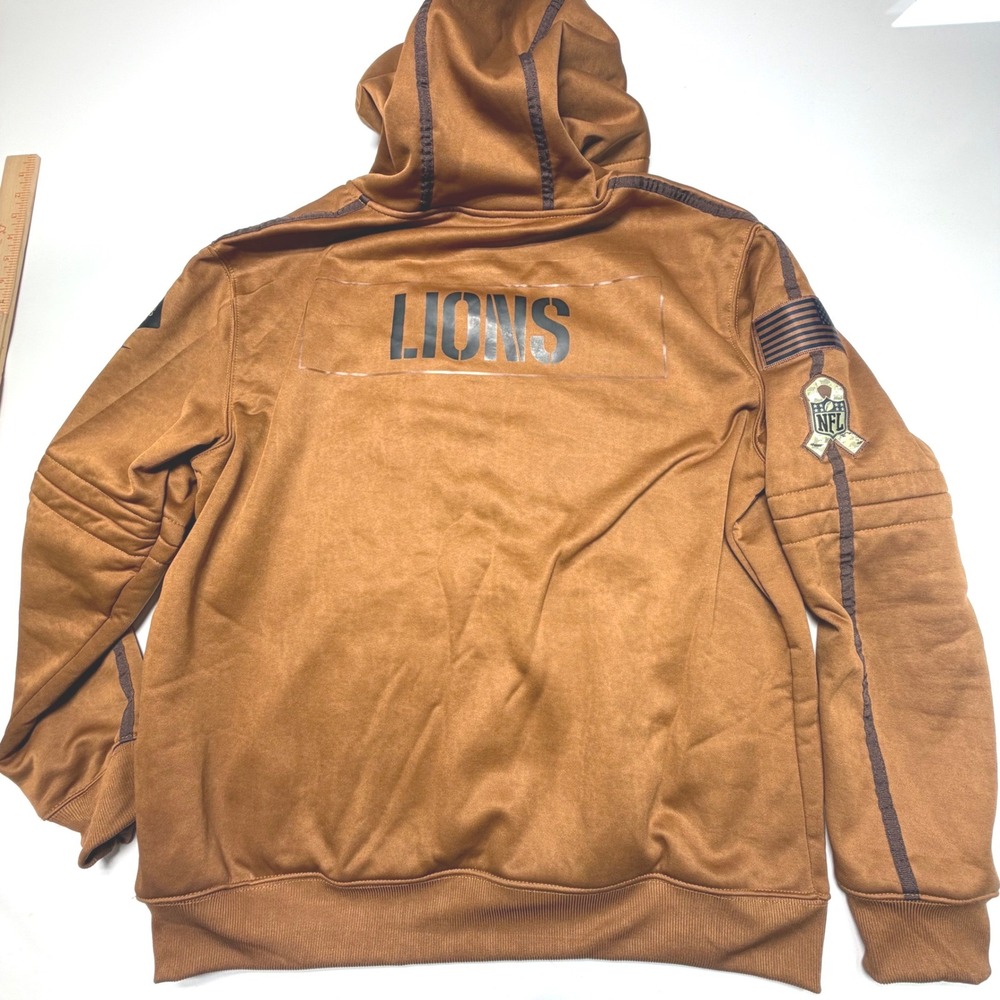 Detroit Lions NFL On Field Hoodie Large Nike Salute Military Style - Picture 2 of 6